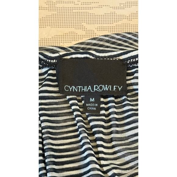 Cynthia Rowley Strapless Maxi Dress | Black & White Striped | Size M - Picture 2 of 3